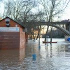 Crecida del Río Pisuerga a su paso por el puente de Poniente