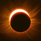 Eclipse solar en una imagen captada desde el espacio.