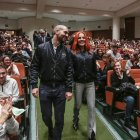 Los astronautas Pablo Álvarez Fernández y Sara García Alonso, recientemente seleccionados por la Agencia Espacial Europea para formar parte de su equipo, participan en un coloquio en el Salón de Actos de la Escuela de Ingenierías Industrial, Informática y Aeroespacial de la ULE