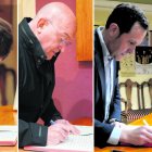 Mañueco, Carnero e Íscar firman el libro de condolencias por la muerte del Papa Francisco