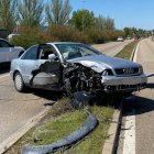 Estado en el que quedó el vehículo tras el accidente en la carretera Soria