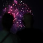 Primer día de fuegos artificiales de las fiestas de la Virgen de San Lorenzo.