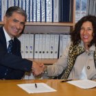 osé Antonio Benavides; director territorial de Cajamar en Castilla y León, Lourdes Gullón, presidenta de Galletas Gullón