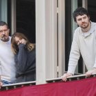 Antonio Banderas, Stella del Carmen Banderas y Álex Gruszynski en Málaga en 2024, en una imagen de archivo