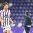 Iván Alejo celebra la victoria ante el Granada en Zorrilla.
