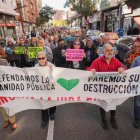 Manifestación en defensa de la sanidad pública en Delicias (Valladolid).