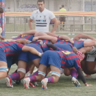 Una melé entre el Barça-Rugby y el Inexo El Salvador.