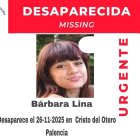 Cartel que anuncia la desaparición de Bárbara en Palencia