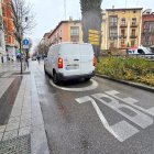 Una furgoneta accede a la Zona de Bajas Emisiones por España.