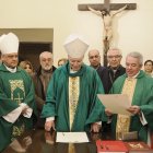 Mons. Acero, Cardenal Aguiar, Mons. Sanchez Monge y Jesus Fernandez Lubiano, que da lectura al hermanamiento