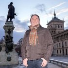 Ruperto Sánchez en la Plaza de Zorrilla de Valladolid.