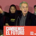 José Luis Rodríguez Zapatero interviene en el mitin en León.