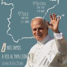 Cartel de las preinscripciones a posibles peregrinaciones desde Valladolid para ver al Papa Leon XIV durante su visita a España.