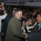 El presidente de Vox, Santiago Abascal, durante su visita a Aguilar de Campoo.