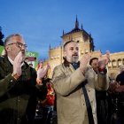 Carlos Pollán y Santiago Abascal en el acto de cierre de campaña en Valladolid.