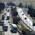 Colas por el asfaltado de la A-62 a la altura de Zaratán