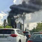 Incendio de un camión en en el Paseo Zorrila, junto a Vallsur.