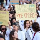 Médicos durante una concentración convocada por el Sindicato Médico contra el Estatuto Marco, en una imagen de archivo