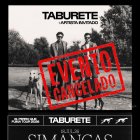 Cartel de la cancelación del concierto de Taburete en Simancas (Valladolid).