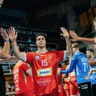 Ignacio Suárez en un partido con el Bada Huesca la pasada temporada.