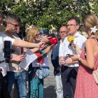 El portavoz del Grupo Municipal Socialista, Pedro Herrero, atiende a los medios de comunicación sobre la ZBE.