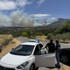 Incendio entre Navaluenga y Burgohondo, desde el puerto de Navalmoral.