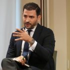 Fernando Llera, director de desarrollo comercial de negocio internacional de Unicaja, durante su intervención en el club de prensa de El Mundo de Castilla y León.