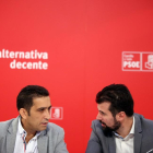 Luis Tudanca, y el secretario general de CCOO Castilla y León, Vicente Andrés, mantienen una reunión de ambas ejecutivas.-ICAL