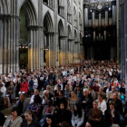 Panorámica del interior de la catedral de Rouen, durante la misa en memoria del sacerdote Jacques Hamel, este domingo.-AFP / CHARLY TRIBALLEAU