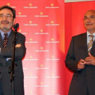 Narcís Serra (izquierda) y Adolf Todó, en una aparición ante la prensa en el 2010.-ACN / PAULA MATEU