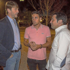 Carlos Suárez, Mata y Braulio Vázquez, anoche, en la Gala de la Federación de Peñas del Valladolid.-MIGUEL ÁNGEL SANTOS