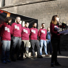 Los detenidos por quemar fotos del Rey en la Diada explican en una rueda de prensa su negativa a comparecer ante el juez, el pasado 2 de diciembre de 2016.-ACN