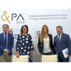 Enrique Saiz, María Josefa García Cirac, Catarina Valença y Miguel Ángel de la Iglesia, ayer, en el CCMD.-ICAL