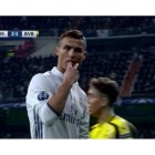 El gesto polémico de Cristiano Ronaldo, en el Bernabéu.-