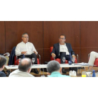 Pablo Lago, Agustín González, Juan Manuel Cruz y Emilio Palomo en el Club de Prensa de EL MUNDO, celebrado en Burgos.-ISRAEL L. MURILLO