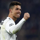 Cristiano Ronaldo celebra la victoria sobre el Atlético en Champions.-EL PERIÓDICO
