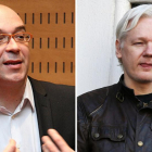 El empresario catalán Oriol Soler y el ciberactivista Julian Assange-