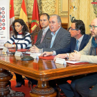 Sonia Beltrán, Pellitero, Gato, Valentín Gamazo y Jesús Herreras presentan la Feria del Stock en el Ayuntamiento.-E. M.