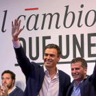 Pedro Sánchez y Luis Tudanca, en una imagen de archivo, durante una de las camapañas electorales.-ICAL