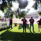 Acto reivindicativo sobre el empleo y un tren público y de calidad en el exterior de la Estación del Norte de Valladolid-ICAL