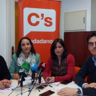 Charo Chávez (Sí se puede); Pilar Vicente (Ciudadanos); María Sánchez (Valladolid Toma la Palabra) y Pedro Herrero (PSOE).-EL MUNDO