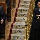 Mariano Rajoy atiende la intervención de Irene Montero, este martes, en el Congreso.-JUAN MANUEL PRATS