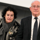 Paco Zapater y su esposa Nuria, padres de la victima espanola Clara Zapater a su llegada para asistir a la primera sesion del juicio contra diez presuntos responsables de la tragedia de la  Loveparade del 2010.-SASCHA STEINBACH