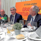Antonio Cortés, José Daniel Posadas y José Luis Fernández Astray ayer, durante la presentación en Medina.-S. G. C.