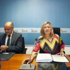 Armando Baeta y Pilar del Olmo en la presentación de la Contabilidad Regional del segundo trimestre.-ICAL