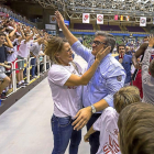 Paco García celebra el ascenso a LEB Oro en Pisuerga.-PABLO REQUEJO