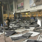 Imágenes de Twitter de los atentados en el aeropuerto Zaventem de Bruselas.-TWITTER