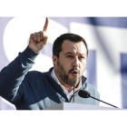 Matteo Salvini, ministro del Interior, habla durante un acto político en la piazza del Popolo, en Roma, el pasado 8 de diciembre-GIUSEPPE LAMI