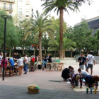 El patio de la Escola del Treball de Barcelona, este sábado por la mañana.-PATRICIA CASTÁN