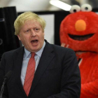 Boris Johnson celebrando el triunfo electoral en el Reino Unido.-AFP